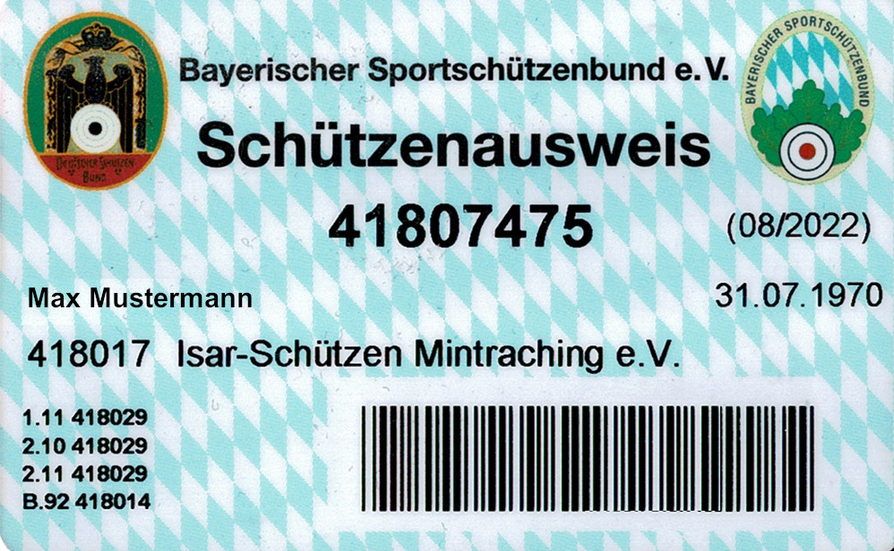 Schuetzenausweis Karte